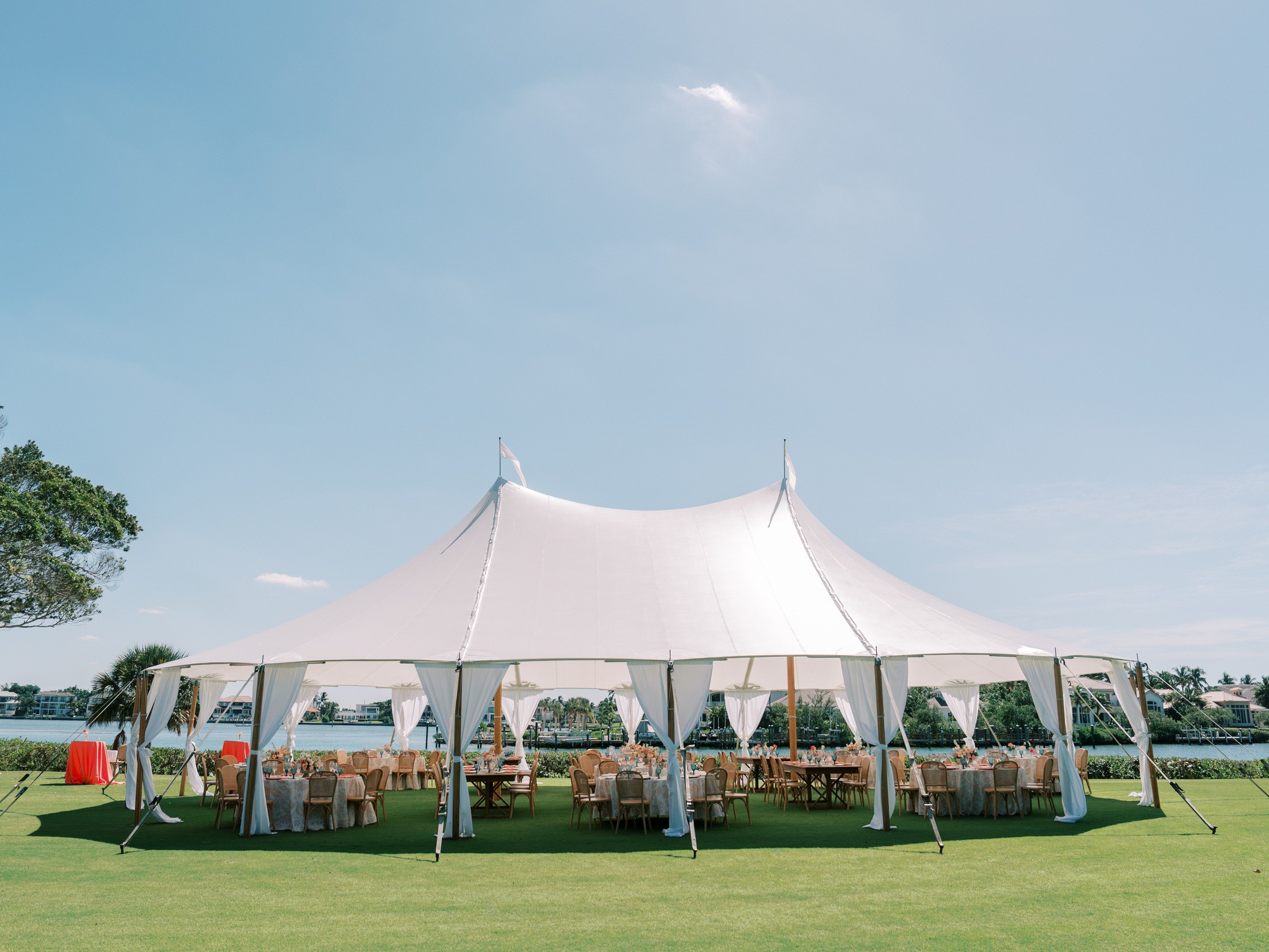 Lagoon Lawn tented wedding reception at The Resort at Longboat Key Club in Sarasota Florida